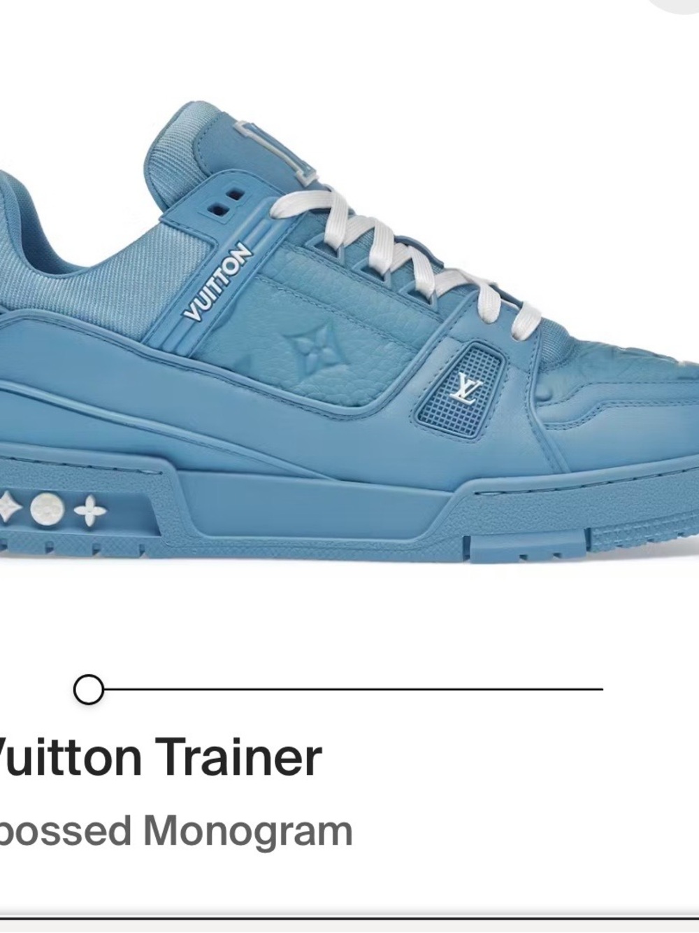Louis Vuitton Sky Blue Monogram Men’s Trainer Sneaker